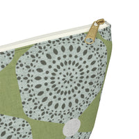 Lace Hexagon Accessory Pouch w T-bottom in Green